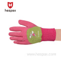 Hespax Children Gardening Wrinkle Latex Rubber Coated Gloves